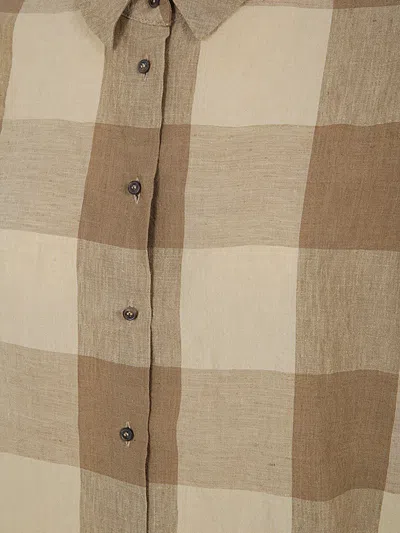 Apuntob Check-patterned Short-sleeve Shirt In Brown