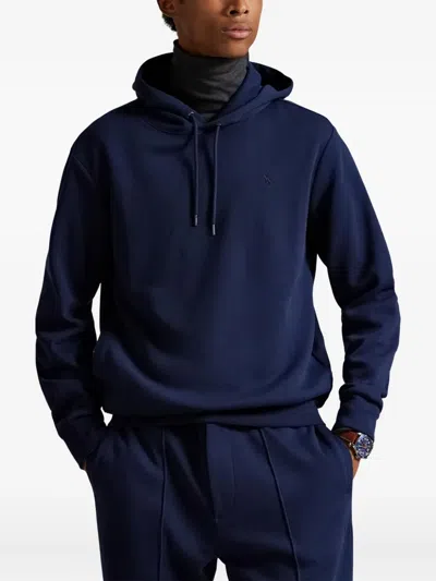 Polo Ralph Lauren Logo-embroidered Hoodie In Blue