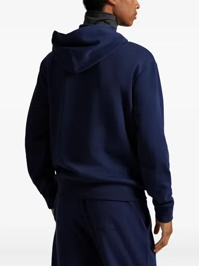 Polo Ralph Lauren Logo-embroidered Hoodie In Blue