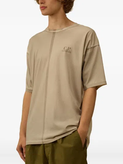 C.p. Company Central-seam Cotton T-shirt In Brown