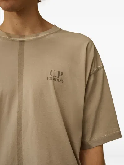 C.p. Company Central-seam Cotton T-shirt In Brown
