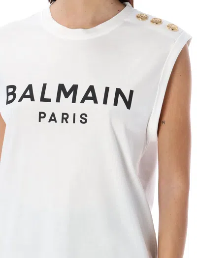 Balmain Logo T-shirt In White