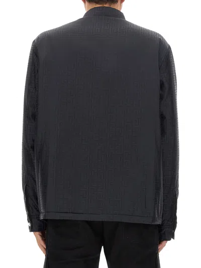 Balmain Monogram-pattern Shirt In Gray