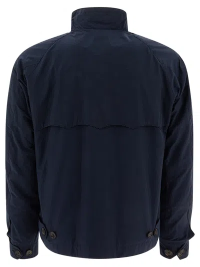 Baracuta Adjustable Cuffs High Collar Raglan Sleeves In Blue