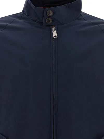 Baracuta Adjustable Cuffs High Collar Raglan Sleeves In Blue