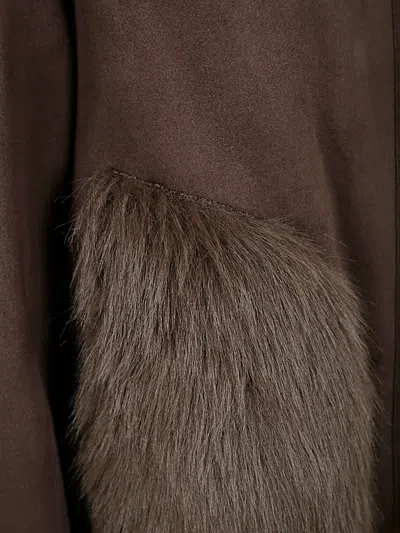 Betta Corradi Pockets Zip Jacket In Brown