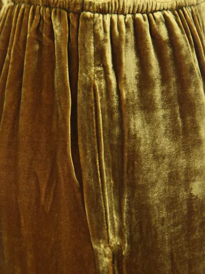 Bianco Levrin Velvet Elasticated-waist Trousers In Brown