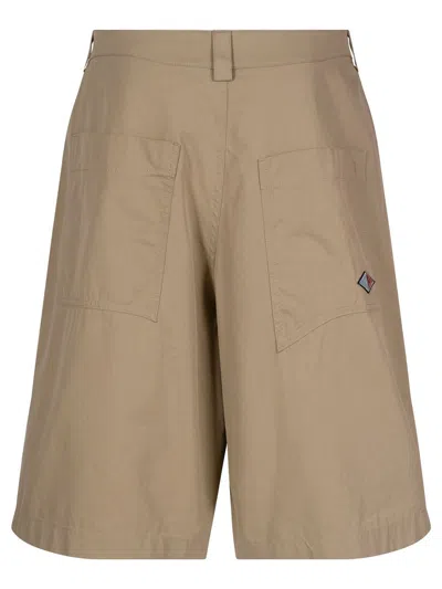 Bottega Veneta Light Cotton Twill Bermuda Shorts In Brown