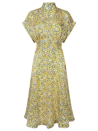 Bottega Veneta Daisy Soie Charm Robe Midi In Green