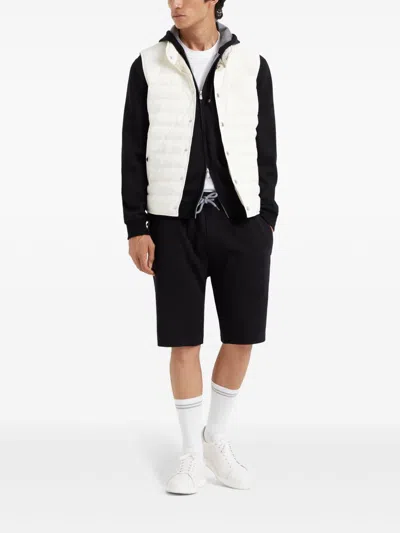Brunello Cucinelli Cotton Blend Jogger Bermuda Shorts In Black