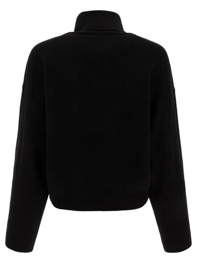 Brunello Cucinelli Turtleneck Wool Blend Sweater In Black
