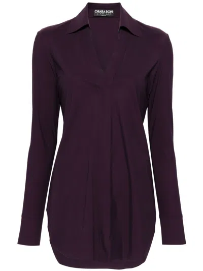 Chiara Boni Atena Slim Shirt Jersey In Purple