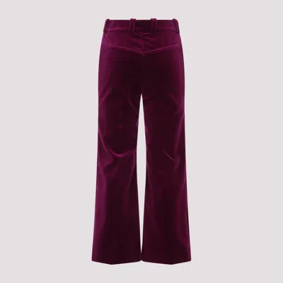 Chloé Purple Cotton Pants In Purple