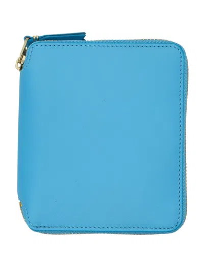Comme Des Garçons Wallet Classic Zip Around Wallet In Blue