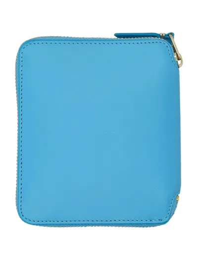 Comme Des Garçons Wallet Classic Zip Around Wallet In Blue