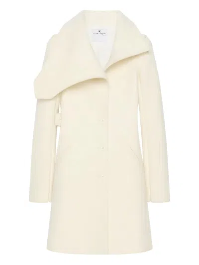 Courrèges Asymmetrical-collar Coat In White