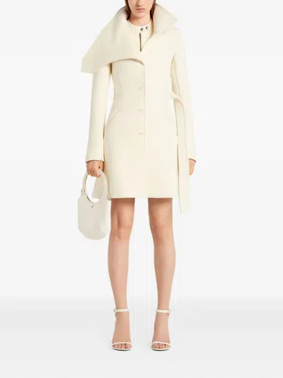 Courrèges Asymmetrical-collar Coat In White