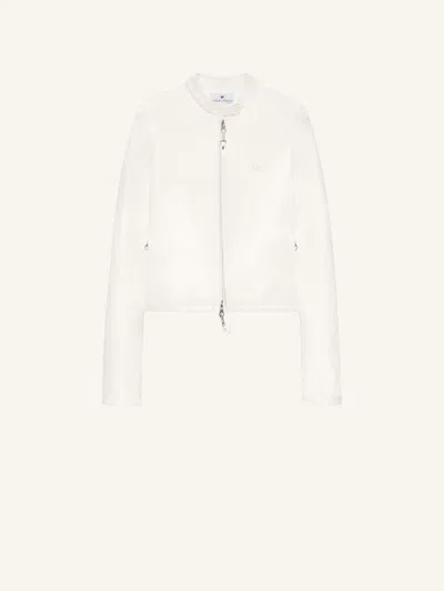 Courrèges City Zip-front Cropped Jacket In Neutral