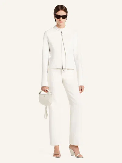 Courrèges City Zip-front Cropped Jacket In Neutral