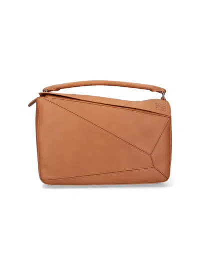 Loewe Large Puzzle Bag In Classic Calfskin In Brown
