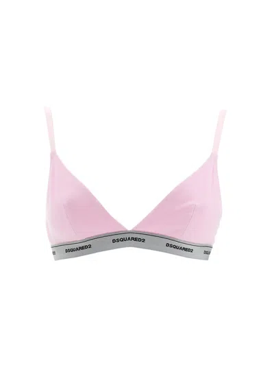 Dsquared2 Dsquared Women Bralette With Logo In Pink