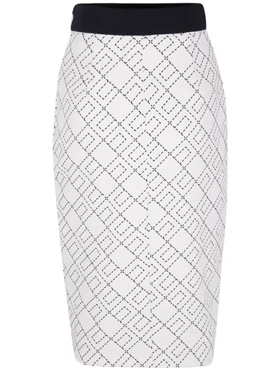 Elisabetta Franchi Geometric Patterned Midi Skirt In Multi