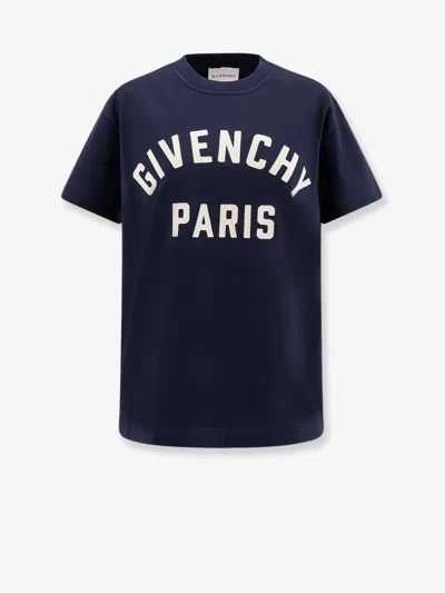 Givenchy Navy Blue Cotton Oversize T-shirt In Blue