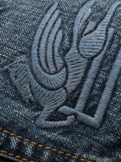 Etro Jeans With Embroidered Pegasus In Black
