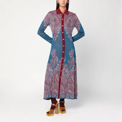 Etro Long Sleeve Maxi Length Paisley Pattern Dress In Multi