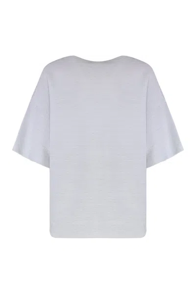 Fabiana Filippi Wide Sleeves Boat Neckline Sweater In Gray