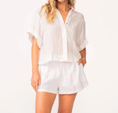 Pq Swim Linen Short In Water Lily In White