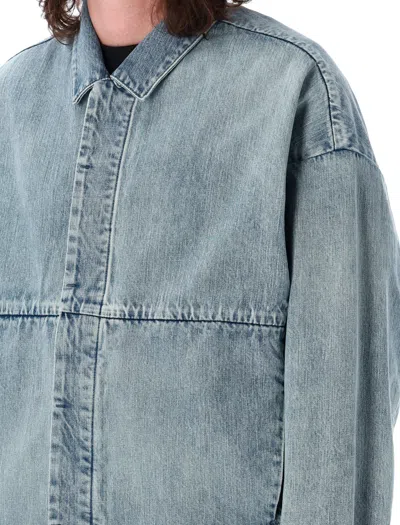 Fear Of God Long Sleeve Collared Front Pocket Jacket In Blue