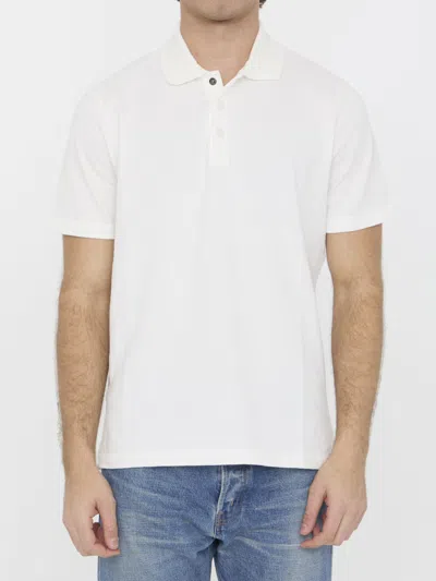 Fendi Collared Shirt With Side Slits In White