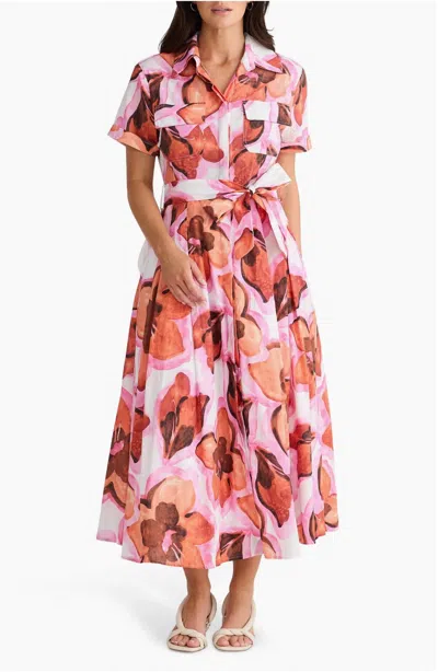 Brave + True Rossellini Short Sleeve Dress In Red In Red