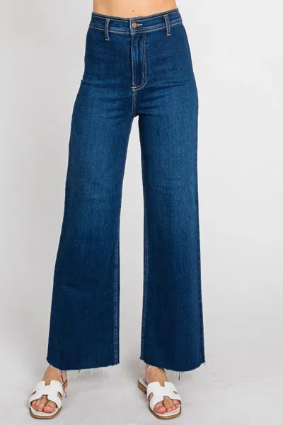 Letter To Juliet Bianca High Rise A-line Wide Leg Jean In Dark In Blue
