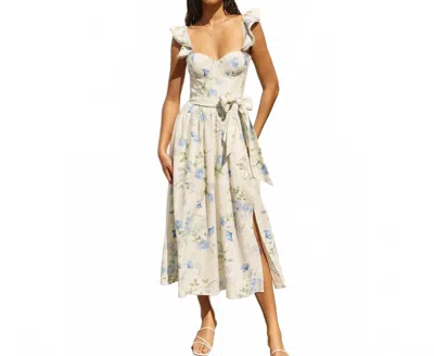 Dress Forum Everlasting Corset Flutter Dress In Mellow Ivy In Neutral