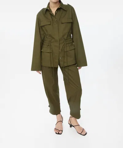 Dal The Label Canvas Cotton Utility Jacket In Olive In Green
