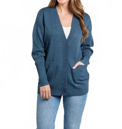 Lanhtropy Aspen Lurex Cardigan In Teal In Blue