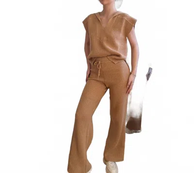 Scala Lennon Knit Pants In Caramel In Brown
