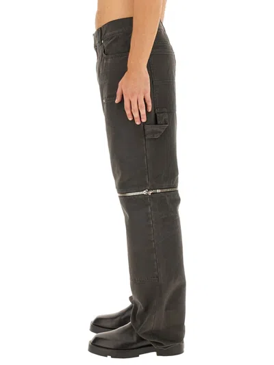 Givenchy Zippered Jeans With Cargo Pockets And Belt Loops In Gray