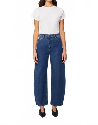 Rolla's Gigi Barrel High Rise Jean In Dark Denim In Blue
