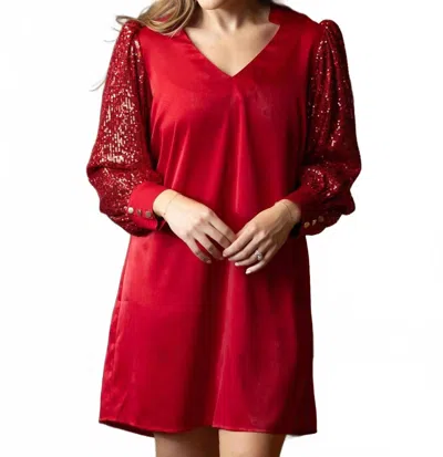 Michelle Mcdowell Sequin Jordan Dress In Red In Red