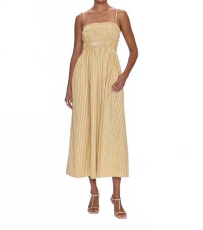 Pistola Bianca Midi Dress In Beach Sand Stripe In Yellow