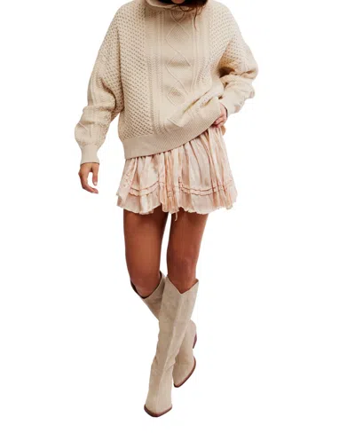 Free People Third Charm Mini Skirt In Blush In Gold