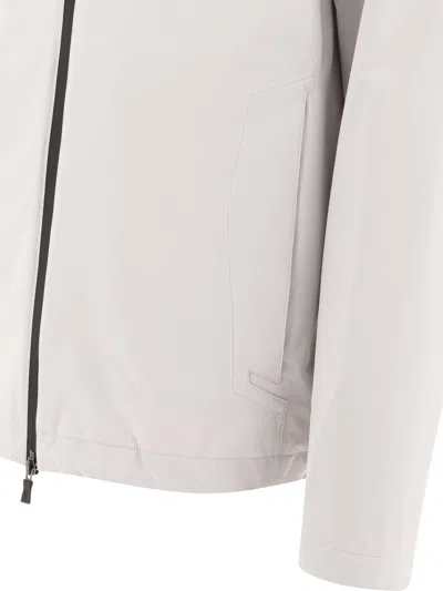 Herno Grey Lightweight Jacket With Design In Gray