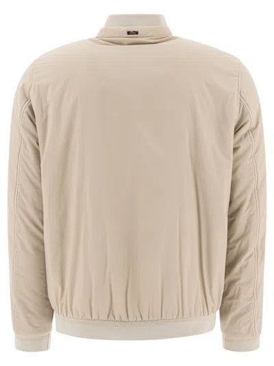 Herno Bomber Jacket In Ecoage In Neutral