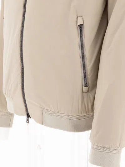 Herno Bomber Jacket In Ecoage In Neutral