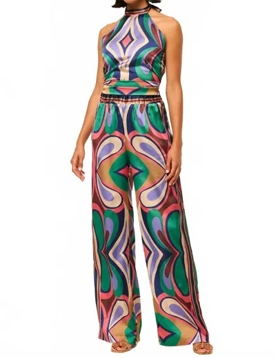 Misa Reshma Wide Leg Pant In Butterfly Mirror In Multi
