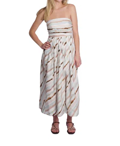 A.l.c . Tara Tie Dye Stripe Strapless Dress In White