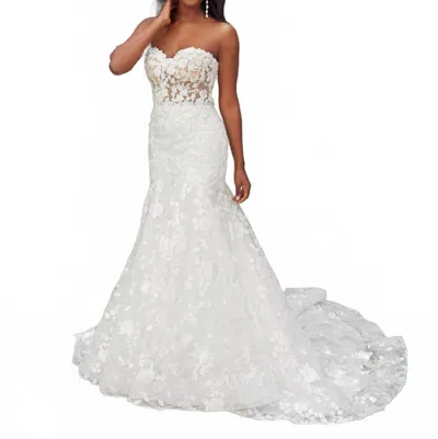 Beloved By Casablanca Strapless Wedding Gown In Ivory In Multi